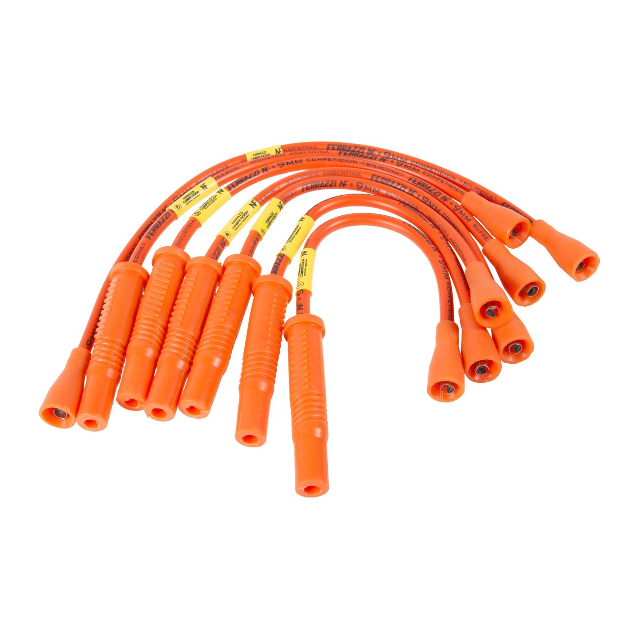 Juego Cables Bujia Ferrazzi Competicion 9mm Dodge Polara / Coronado 3.6 Rt Coupe 3.6 Valiant 3.6 Naranja