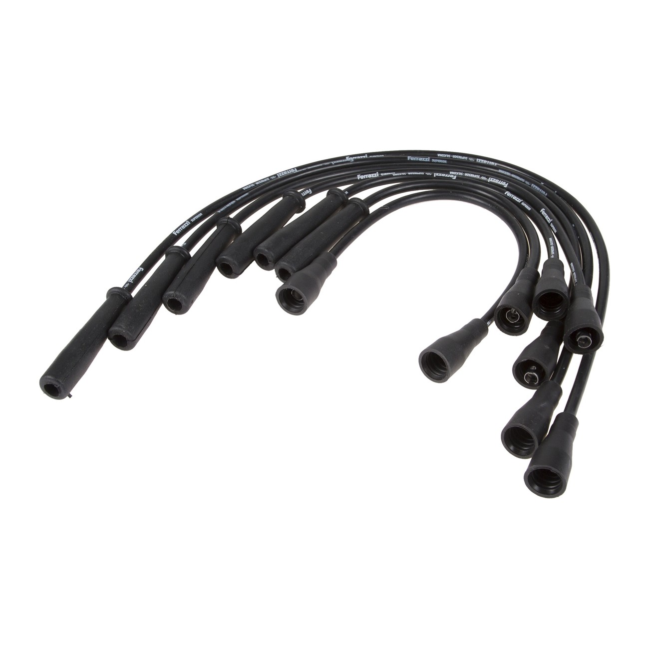 Juego Cables Bujia Ferrazzi Superior Silicona Ford F-100 3.6 Fairlane 3.6 Falcon 3.0 Negro