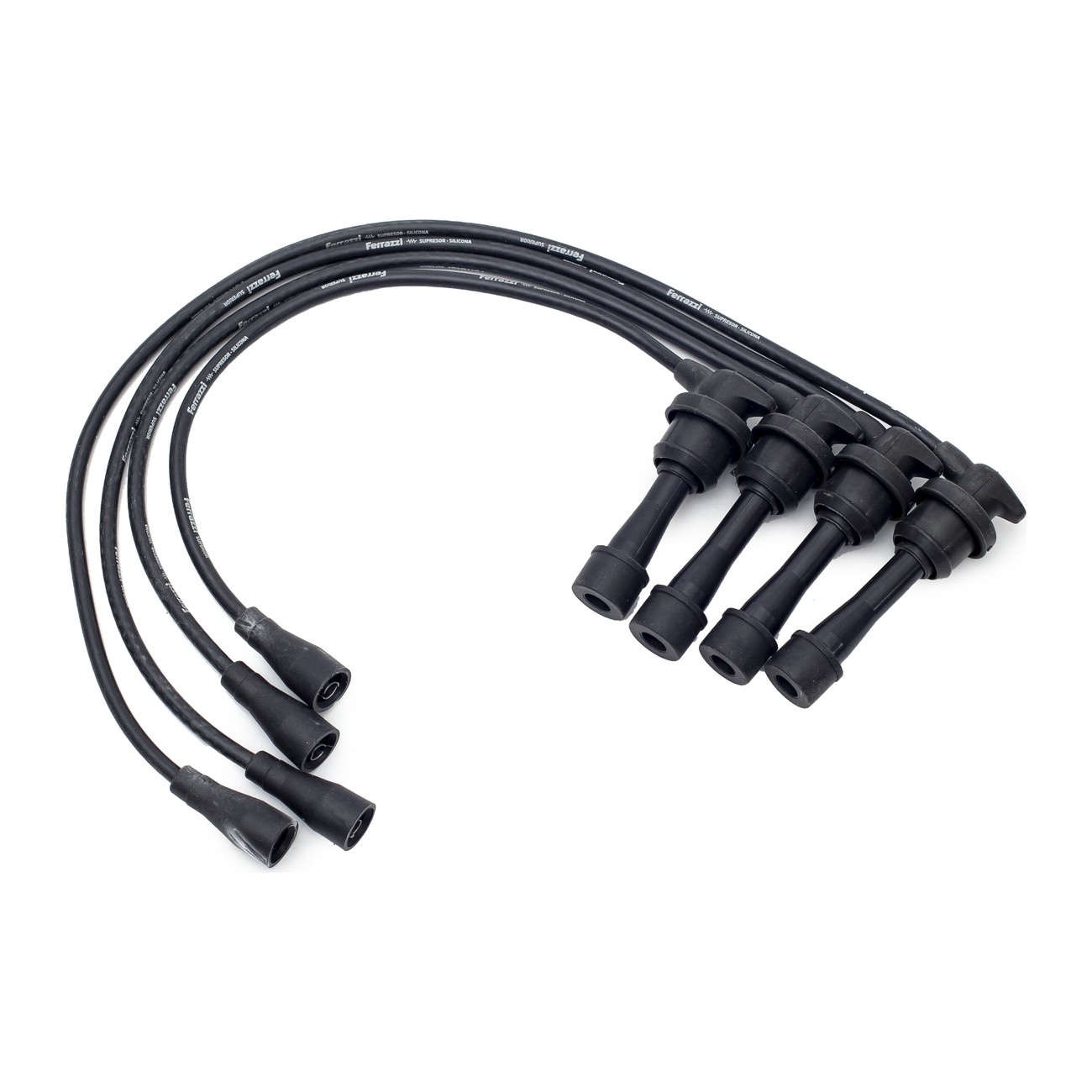 Juego Cables Bujia Ferrazzi Superior Silicona Mitsubishi Eclipse 2.0 16v Galant 2.4 16v Space Wagon 2.4 16v Negro