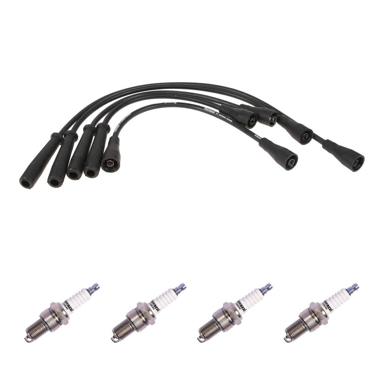 Kit Cables Y Bujias Ferrazzi Basic Volkswagen Carat 1.8 Gacel 1.6 Negro