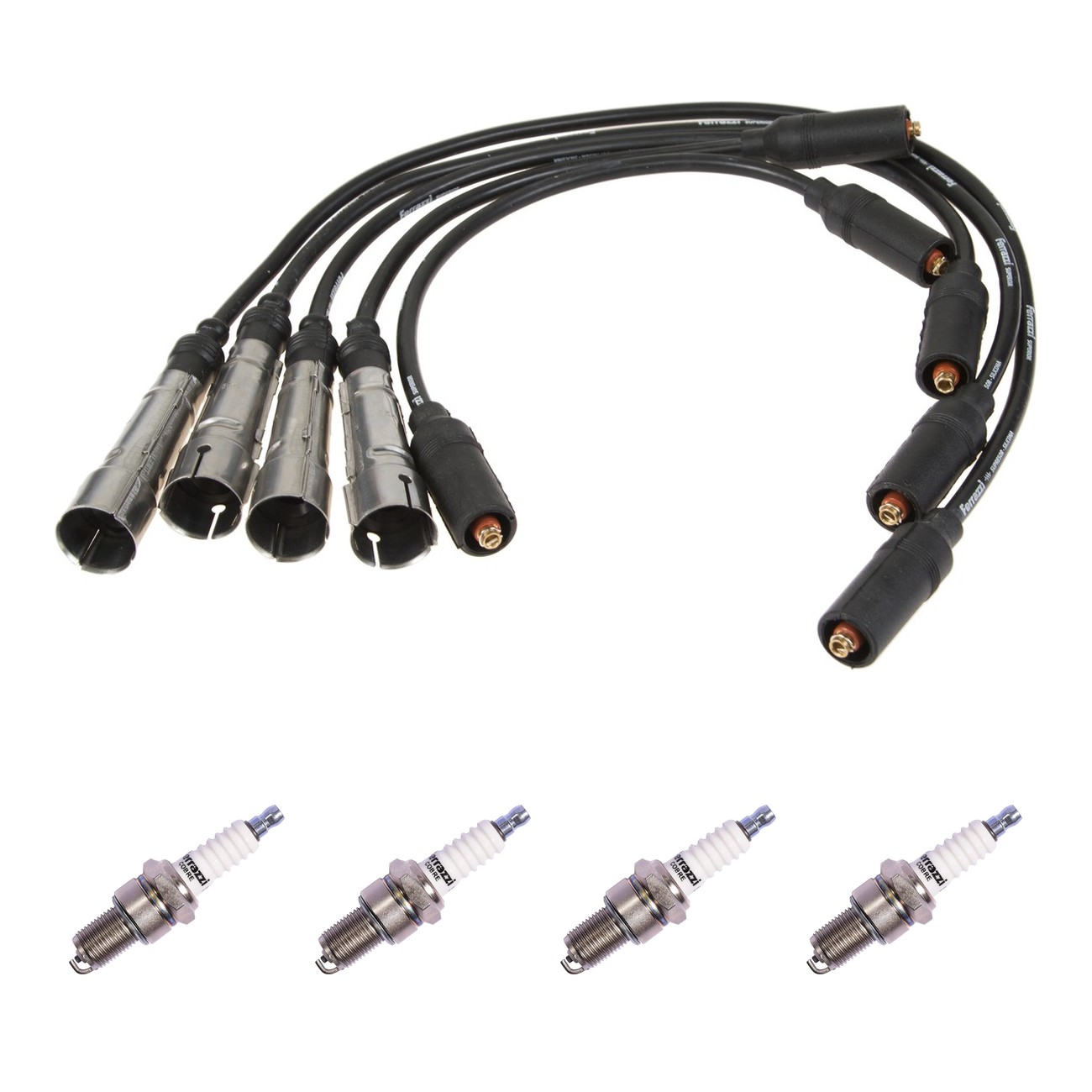 Kit Cables Y Bujias Ferrazzi Basic Volkswagen Gol 1.6 1.6 8v Gol Power 1.6 8v Saveiro 1.6 1.6 8v Negro