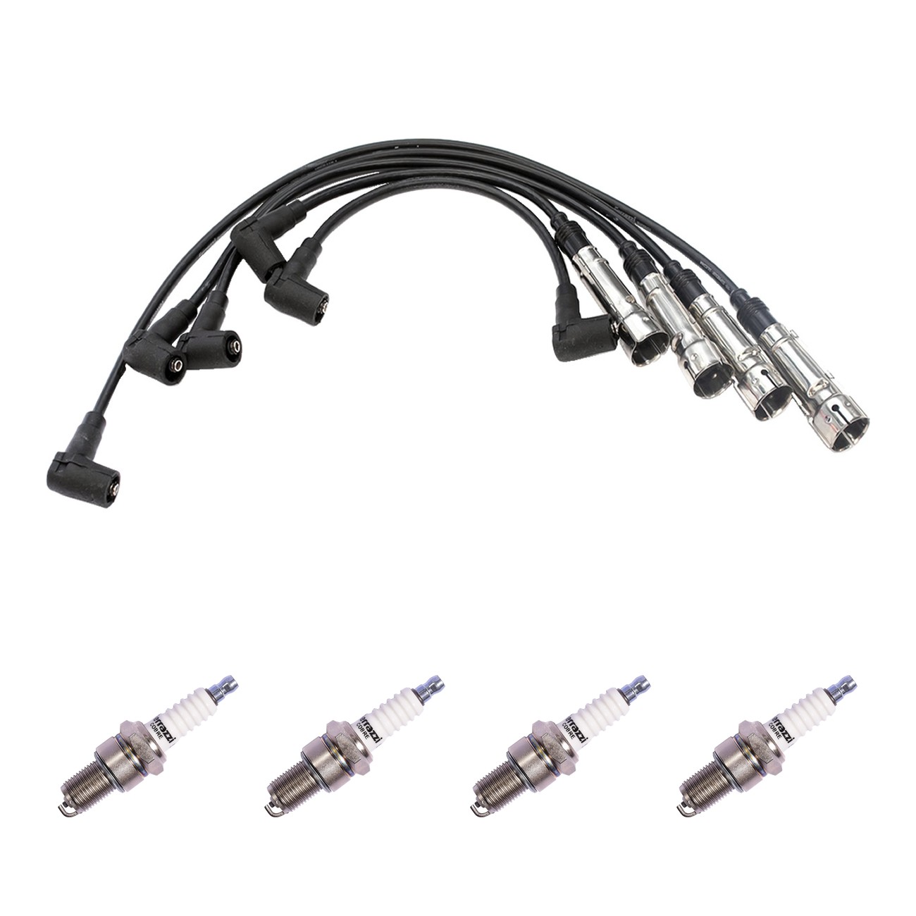 Kit Cables Y Bujias Ferrazzi Basic Volkswagen Gol 1.0 8v Negro