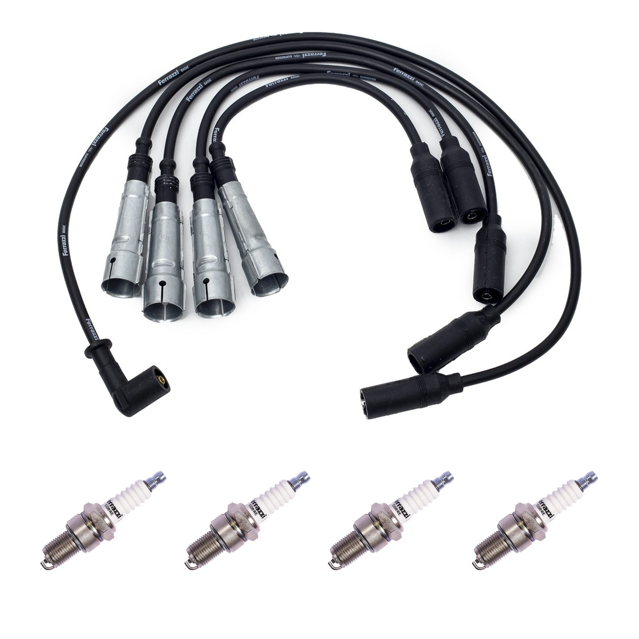 Kit Cables Y Bujias Ferrazzi Basic Ford Orion 1.6 Negro