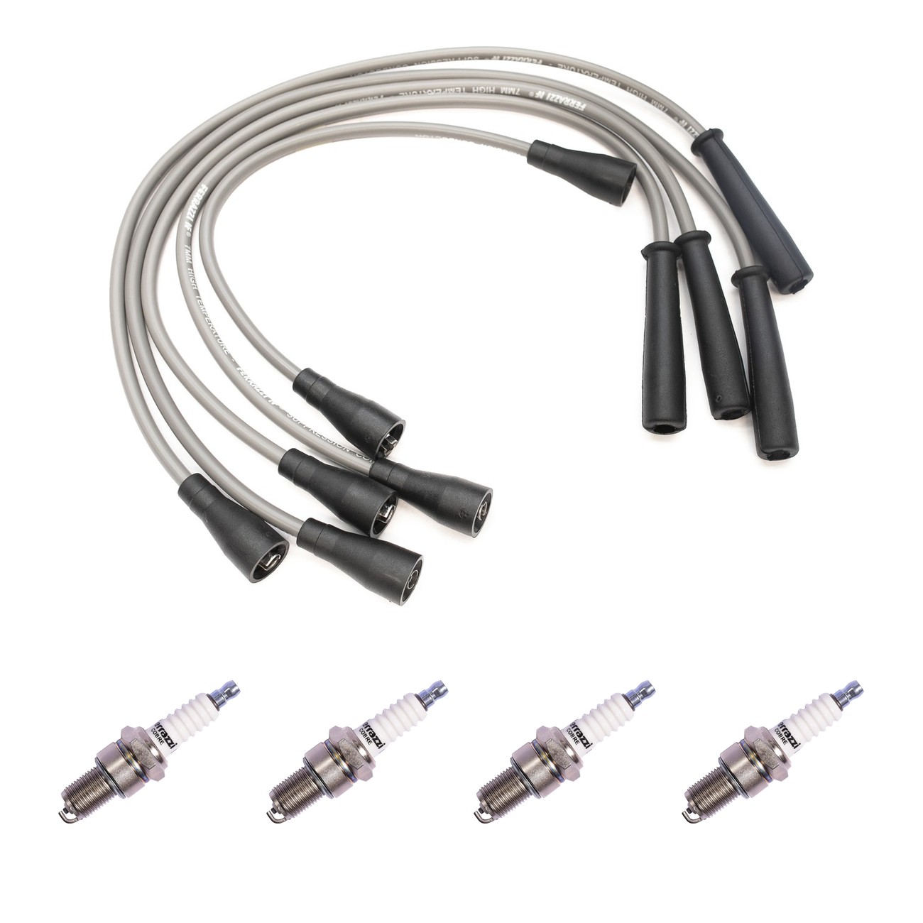 Kit Cables Y Bujias Ferrazzi Basic Fiat 1500 / 1600 1.5 Negro