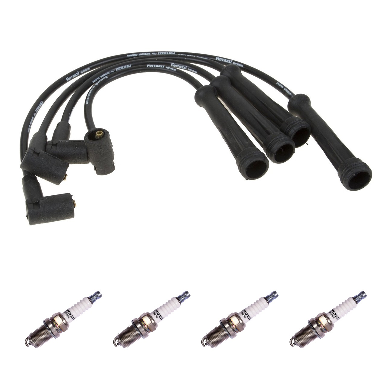 Kit Cables Y Bujias Ferrazzi Basic Renault Kangoo 1.6 8v Symbol 1.6 8v Negro