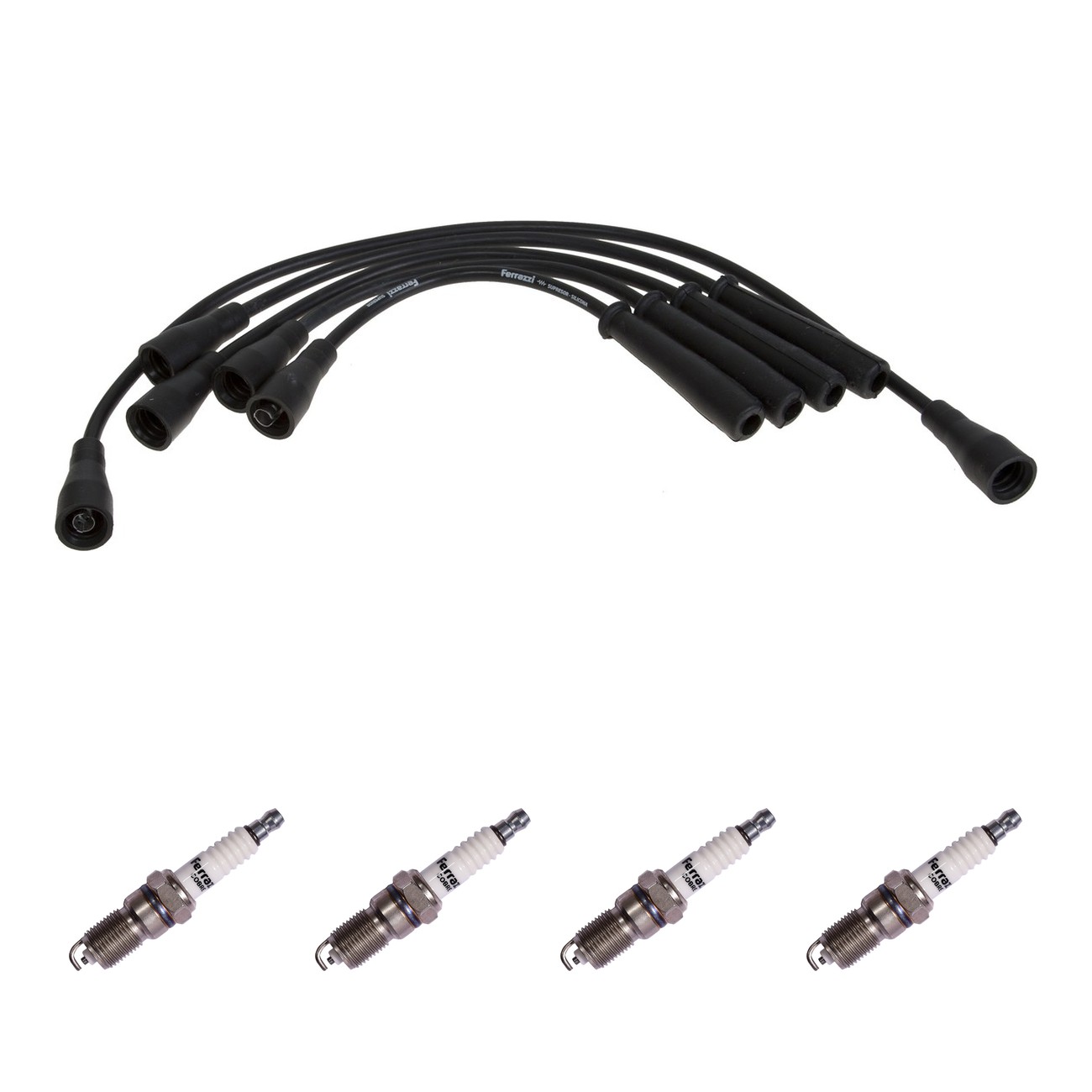 Kit Cables Y Bujias Ferrazzi Basic Dacia 1410 / Tlx 1.4 Negro