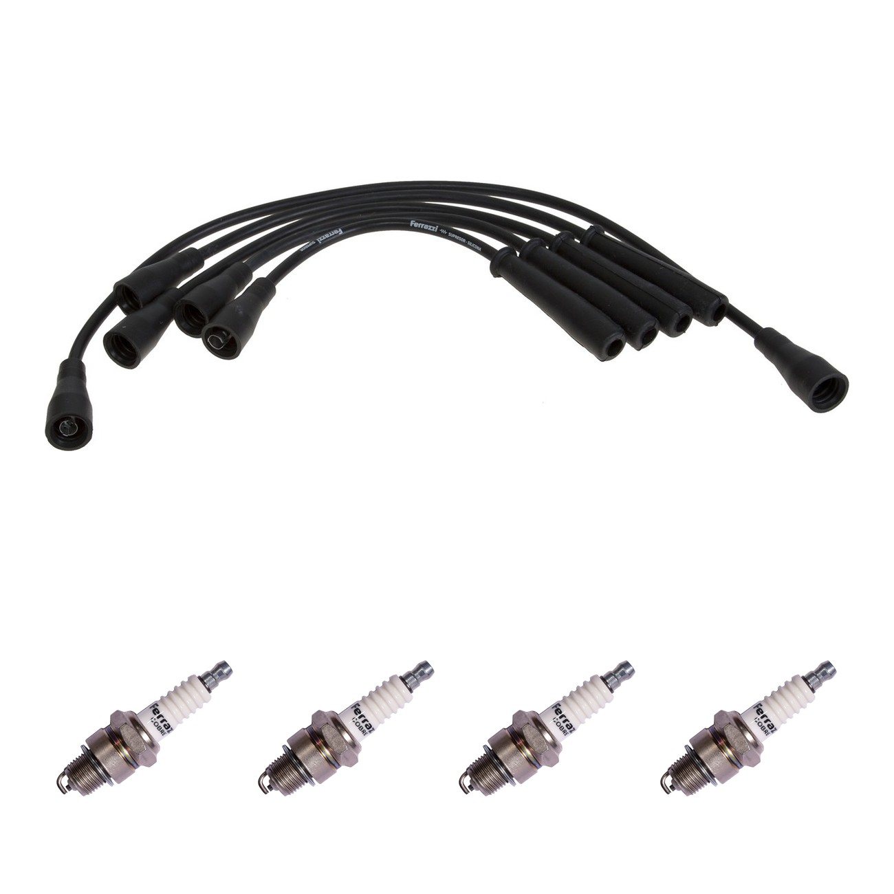Kit Cables Y Bujias Ferrazzi Basic Renault 12 1.3 18 1.4 1.6 4l 0.8 6 1.1 Gordini 0.8 Negro