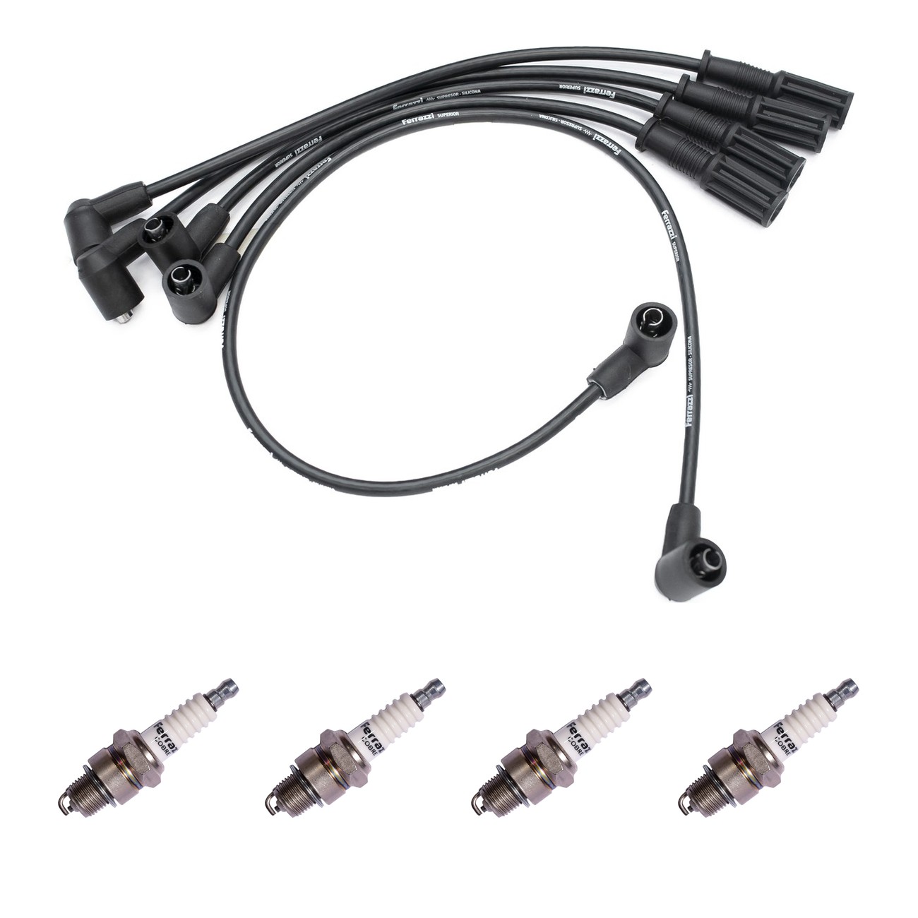 Kit Cables Y Bujias Ferrazzi Basic Renault 11 1.4 12 1.4 9 1.4 Negro