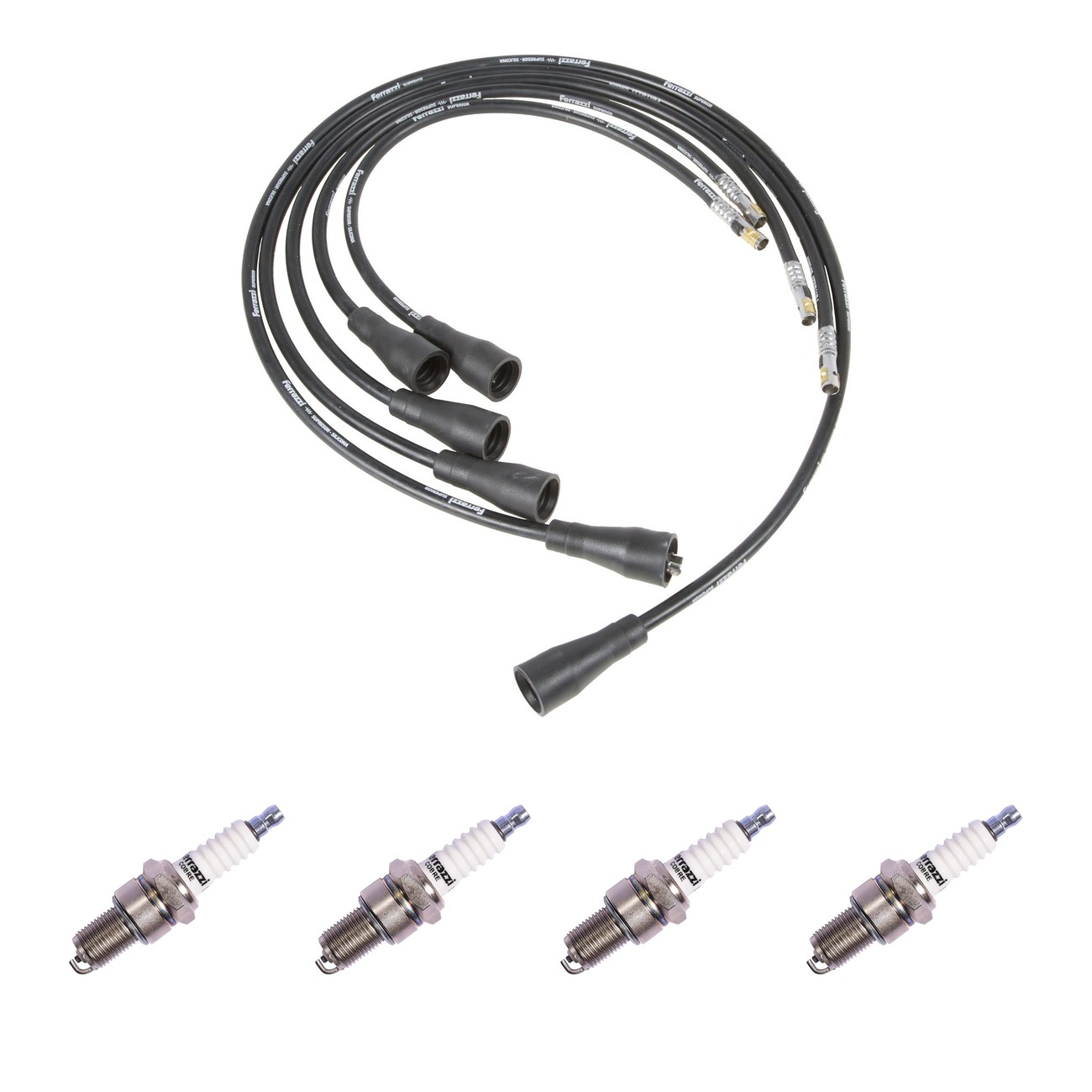 Kit Cables Y Bujias Ferrazzi Basic Peugeot 505 1.8 Negro