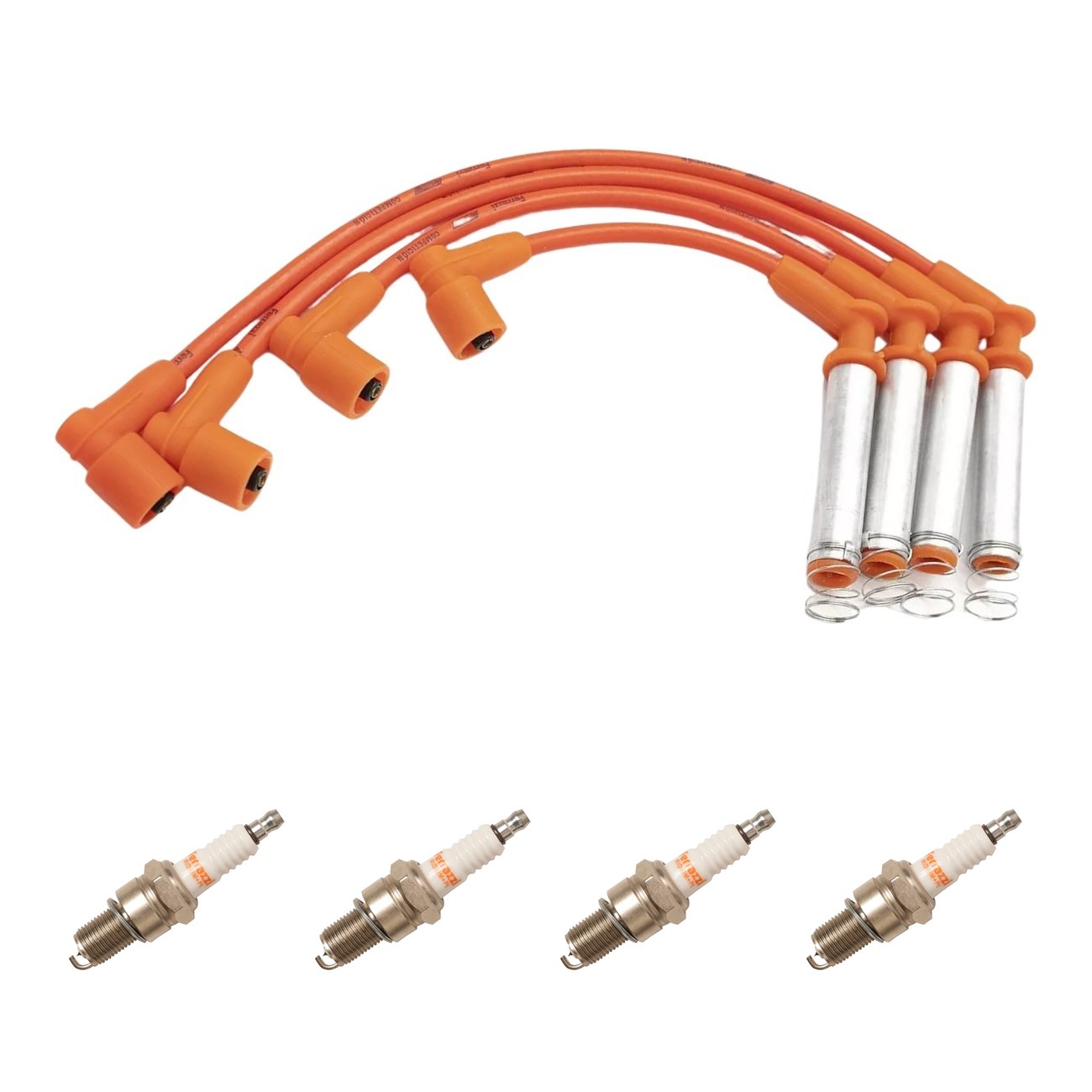 Kit Cables Y Bujias Ferrazzi Competicion Iridio Suzuki Fun 1.0 Naranja