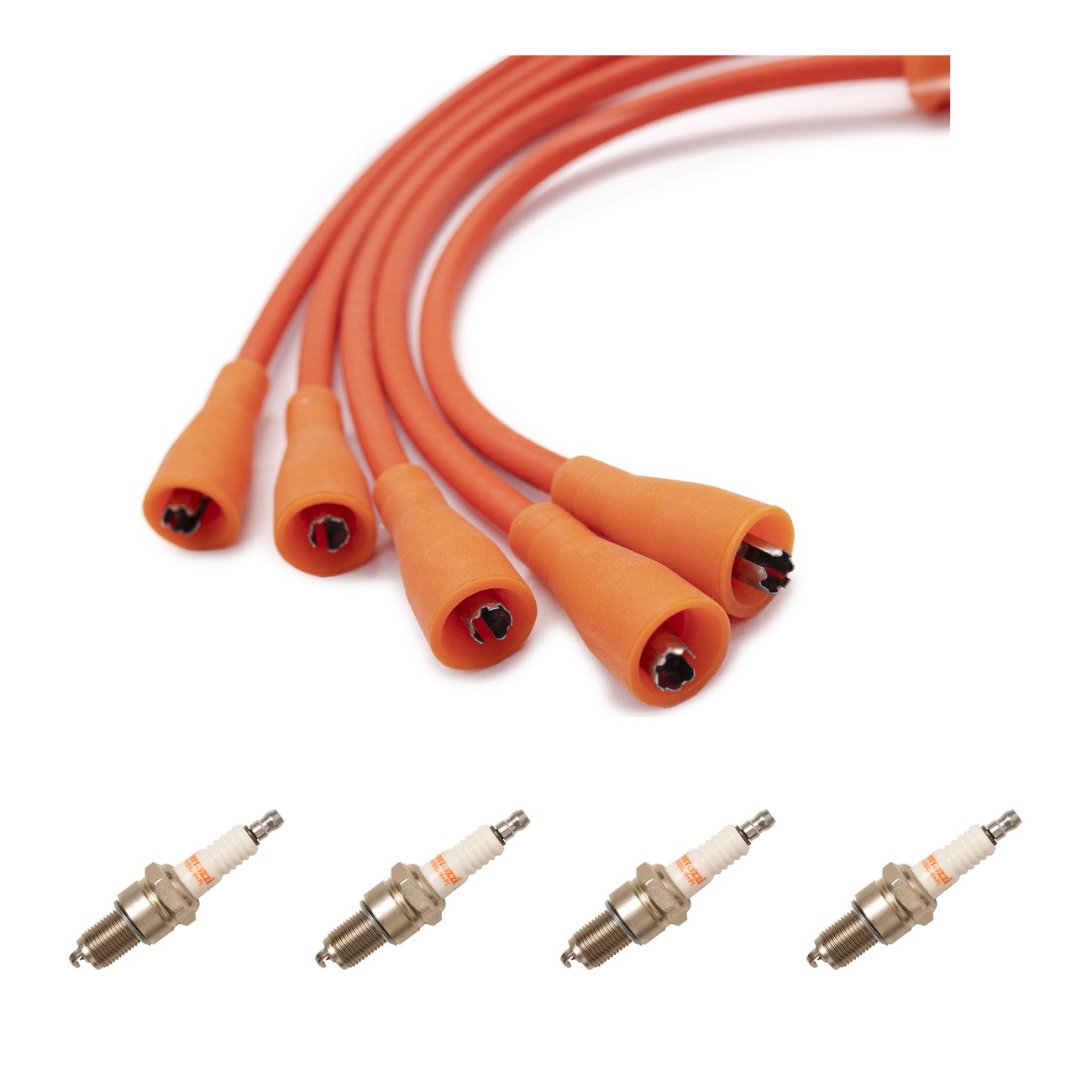 Kit Cables Y Bujias Ferrazzi Competicion Iridio Fiat 147 Vivace / Spazio 1.1 Fiorino 1.3 Naranja