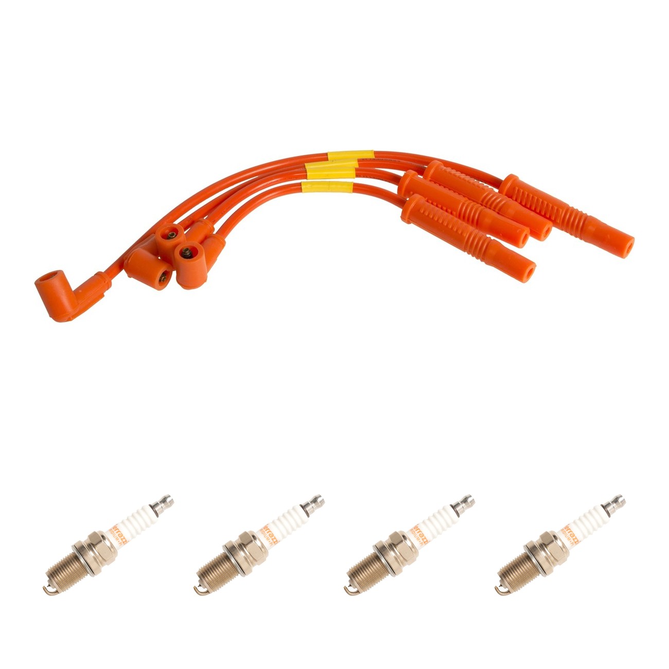 Kit Cables Y Bujias Ferrazzi Competicion Iridio Renault Kangoo 1.6 8v Symbol 1.6 8v Naranja