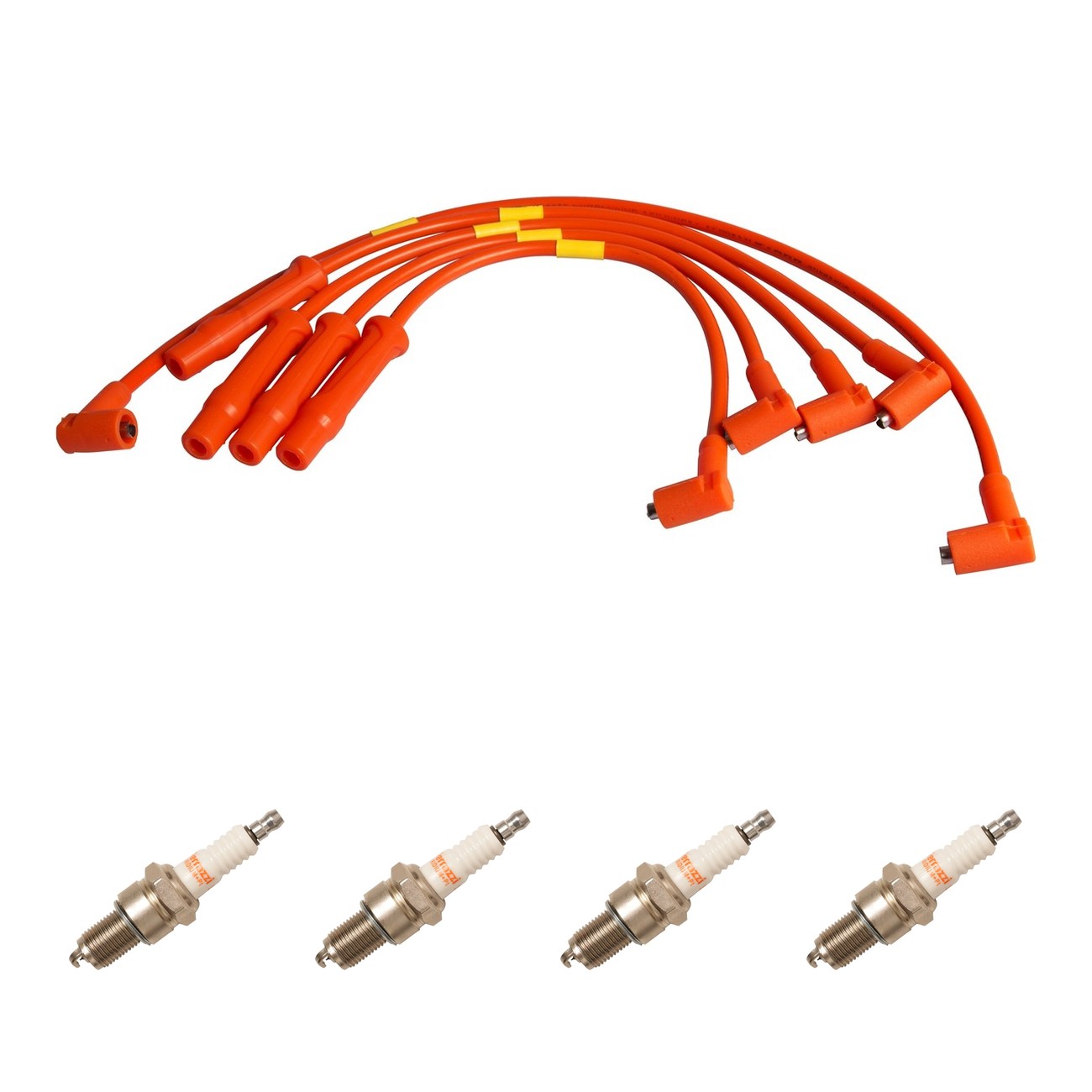 Kit Cables Y Bujias Ferrazzi Competicion Iridio Renault 11 1.4 19 1.6 8v Naranja