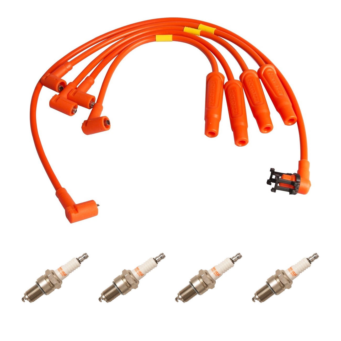 Kit Cables Y Bujias Ferrazzi Competicion Iridio Renault 19 1.6 8v 9 1.4 Naranja