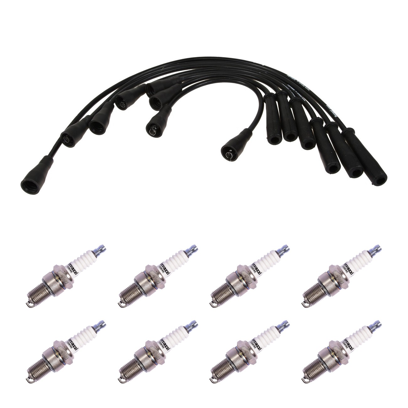 Kit Cables Y Bujias Ferrazzi Superior Chevrolet Apache Pick Up 3.1 Chevy 3.8 Chevy Ss 4.1 Negro