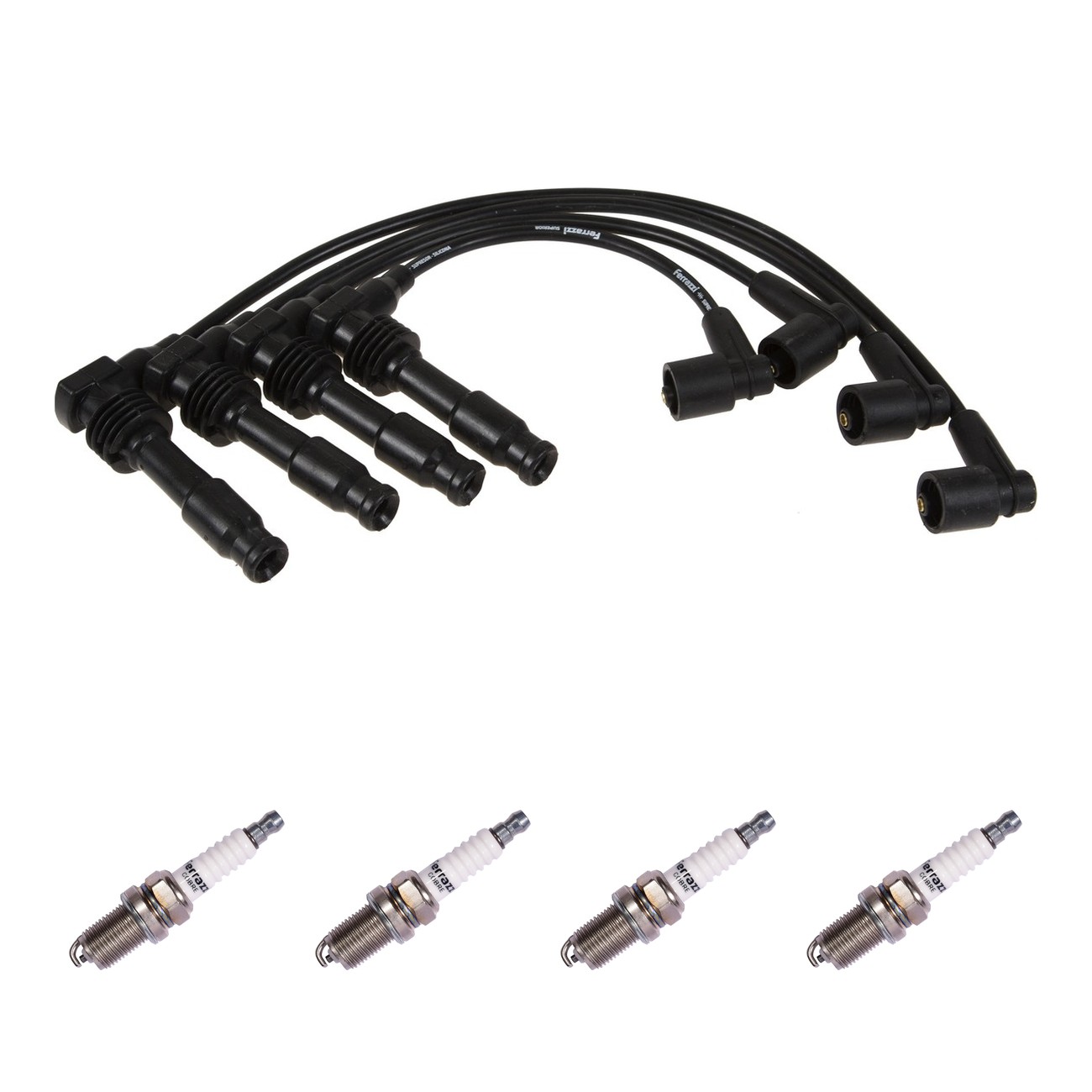 Kit Cables Y Bujias Ferrazzi Superior Chevrolet Astra 2.0 16v 2.4 16v Vectra 2.0 16v 2.2 16v 2.4 16v Zafira 2.0 16v Negro