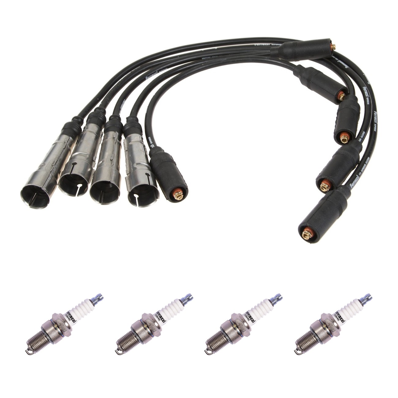 Kit Cables Y Bujias Ferrazzi Superior Volkswagen Gol 1.6 1.6 8v Gol Power 1.6 8v Saveiro 1.6 1.6 8v Negro