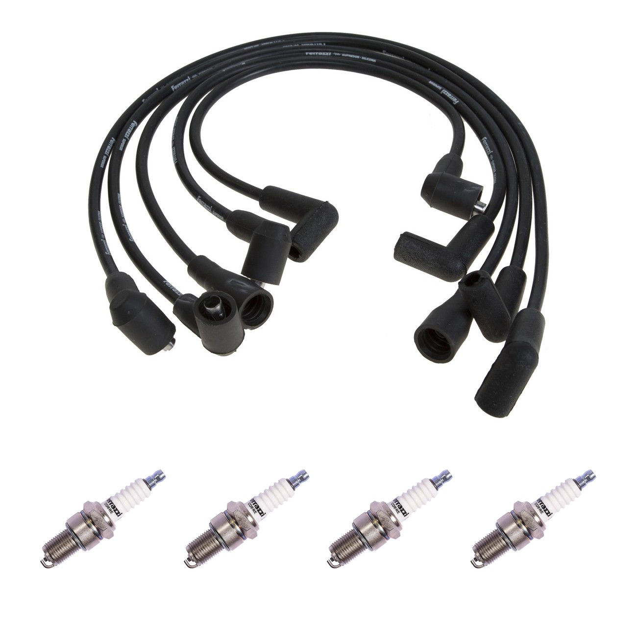 Kit Cables Y Bujias Ferrazzi Superior Fiat Regatta 1.6 Negro
