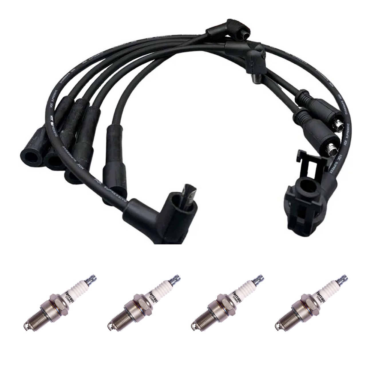 Kit Cables Y Bujias Ferrazzi Superior Renault 19 1.8 8v Clio 1.8 8v Negro