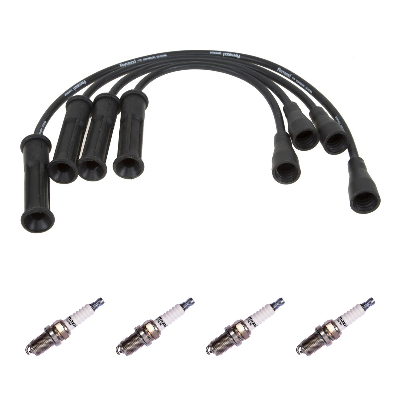 Kit Cables Y Bujias Ferrazzi Superior Renault Clio 2 1.6 8v Kangoo 1.4 8v Negro