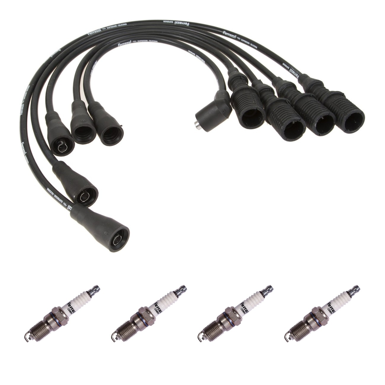 Kit Cables Y Bujias Ferrazzi Superior Renault 18 2.0 21 2.0 2.2 8v Fuego 2.0 Gta Max 2.2 Negro