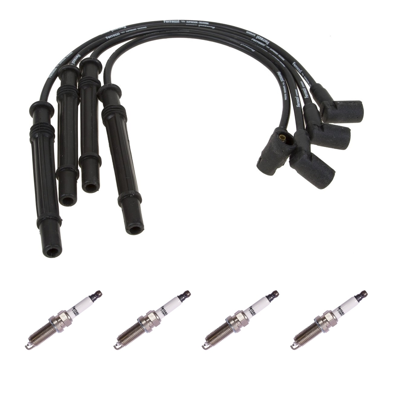 Kit Cables Y Bujias Ferrazzi Superior Renault Clio 2 1.2 16v Clio Mío 1.2 16v Negro
