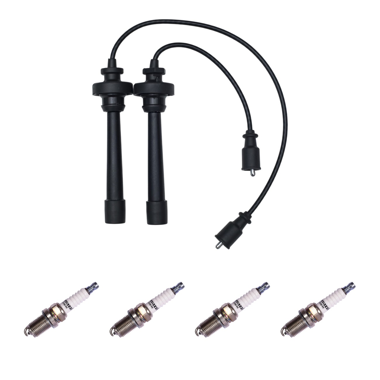 Kit Cables Y Bujias Ferrazzi Superior Mitsubishi Colt 1.6 16v Lancer 1.6 16v Montero 1.8 16v Space Wagon 2.4 16v Negro
