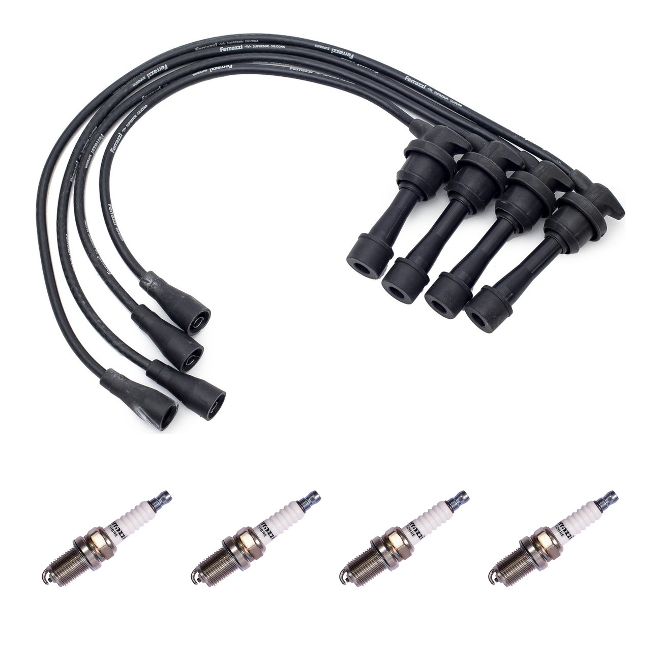 Kit Cables Y Bujias Ferrazzi Superior Hyundai Elantra 2.0 16v Negro