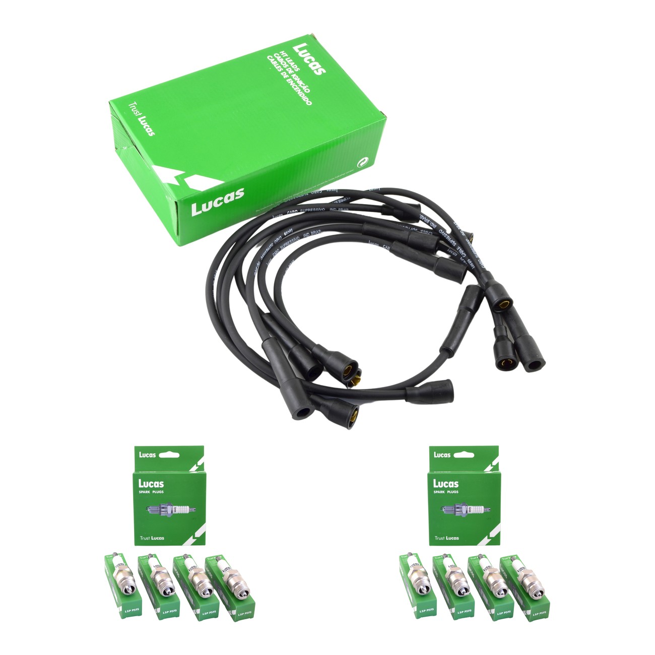 Kit Cables Y Bujias Lucas Silicona Ford F-100 3.6 Fairlane 3.6 Falcon 3.0