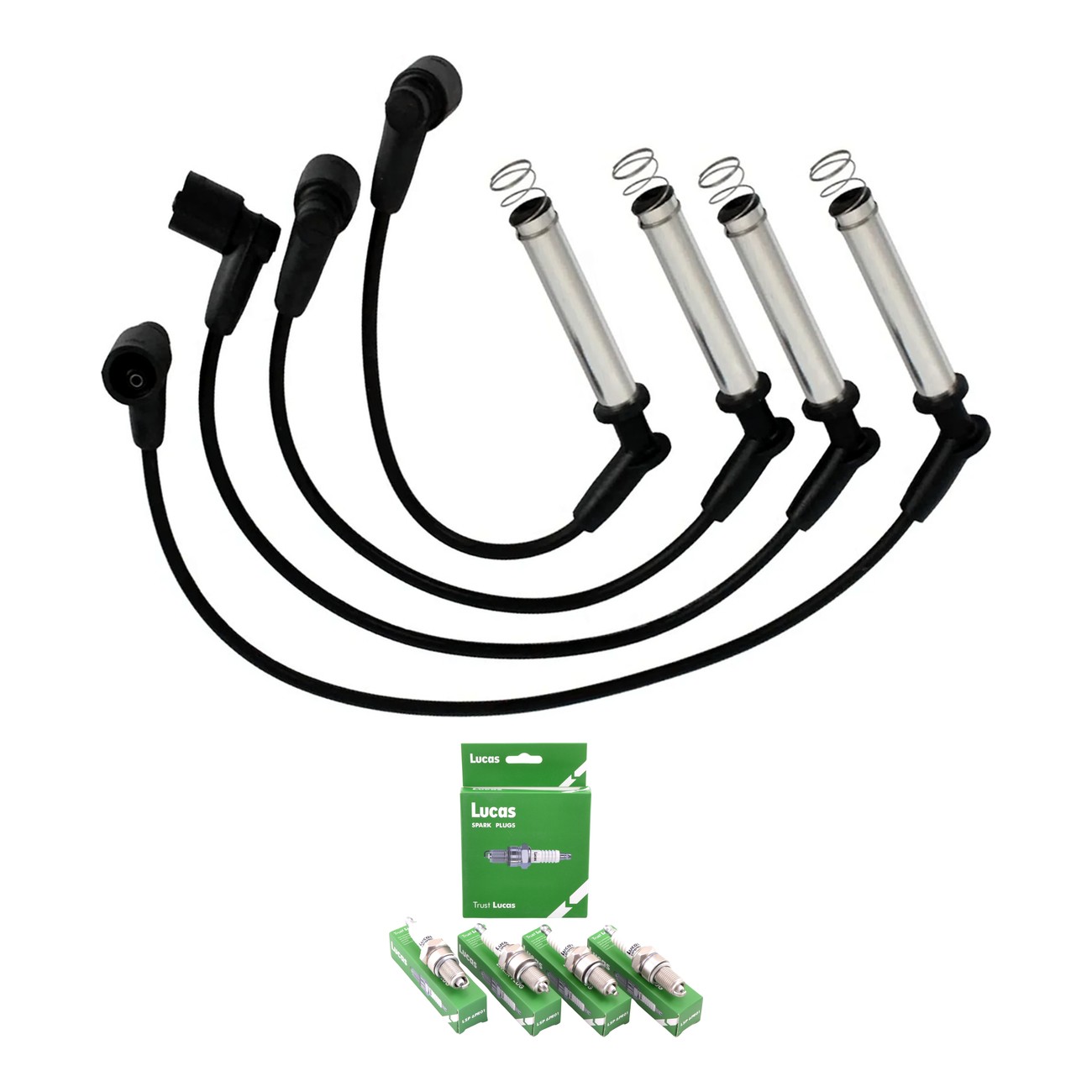 Kit Cables Y Bujias Lucas Silicona Chevrolet Astra 1.8 8v 2.0 8v Vectra 2.0 8v 2.2 8v Zafira 2.0 8v