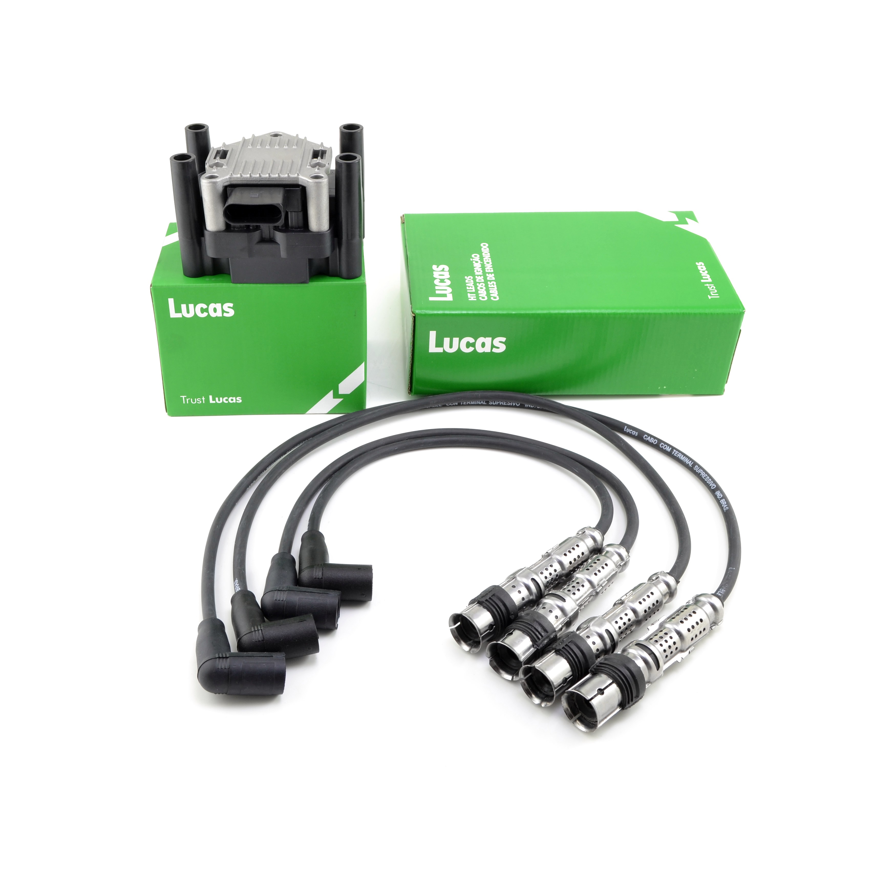 Kit Bobina Y Cables Lucas Volkswagen Fox 1.6 8v Gol Power 1.4 8v Gol Trend 1.6 8v Suran 1.6 8v Voyage 1.6 8v