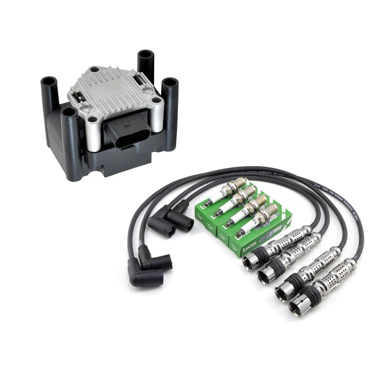 Kit Lucas L100006e Bobina Cables Y Bujias Volkswagen Gol Power 1.6 8v
