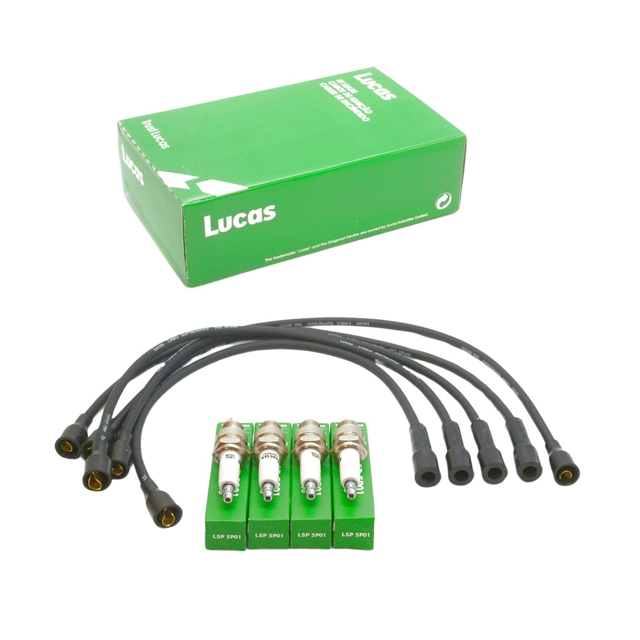 Kit Cables + Bujias Lucas Renault R12 R18 1.4 1.6