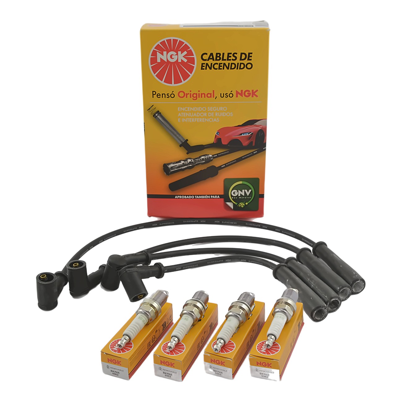 Kit Cables Y Bujias Ngk Renault Logan 1.6 8v Sandero 1.6 8v Negro