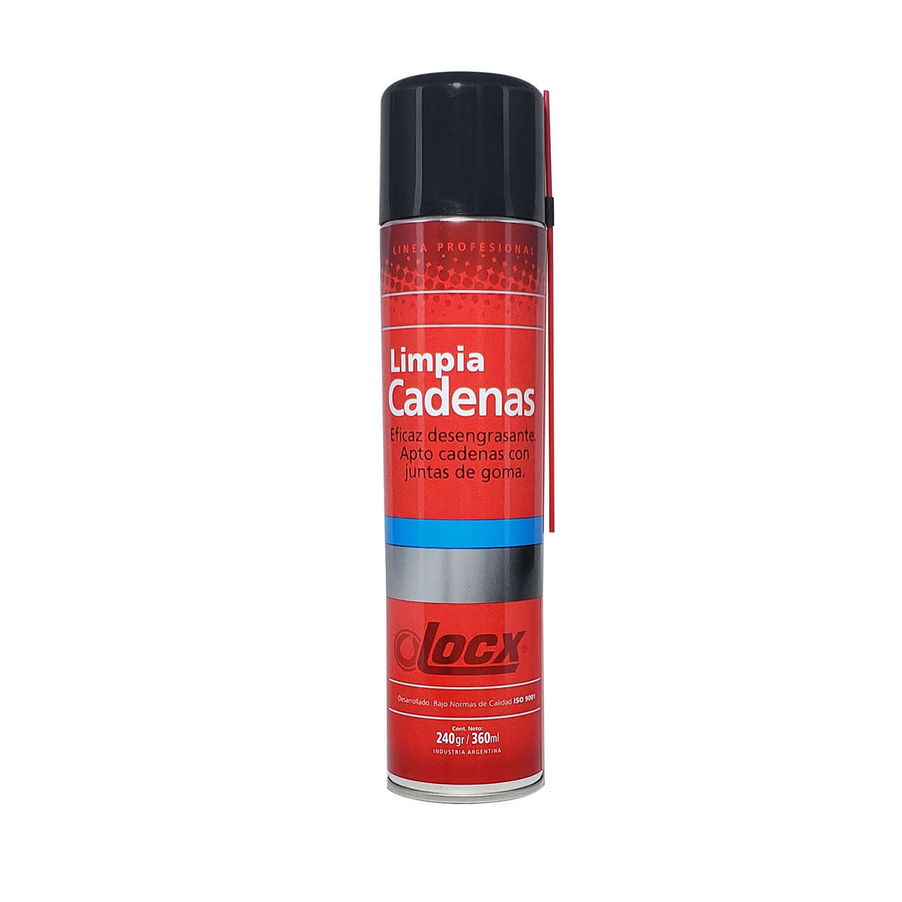 Aerosol Limpiador Y Desengrasante De Cadenas 360 Ml Locx Rojo