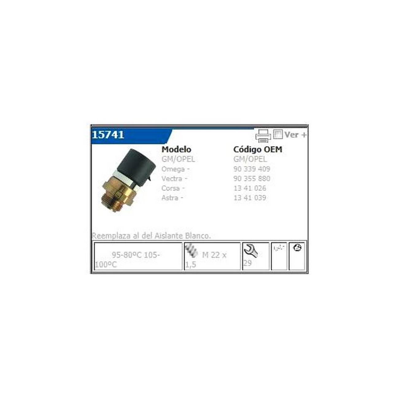 Bulbo Temperatura Electroventilador Chevrolet Corsa Vectra