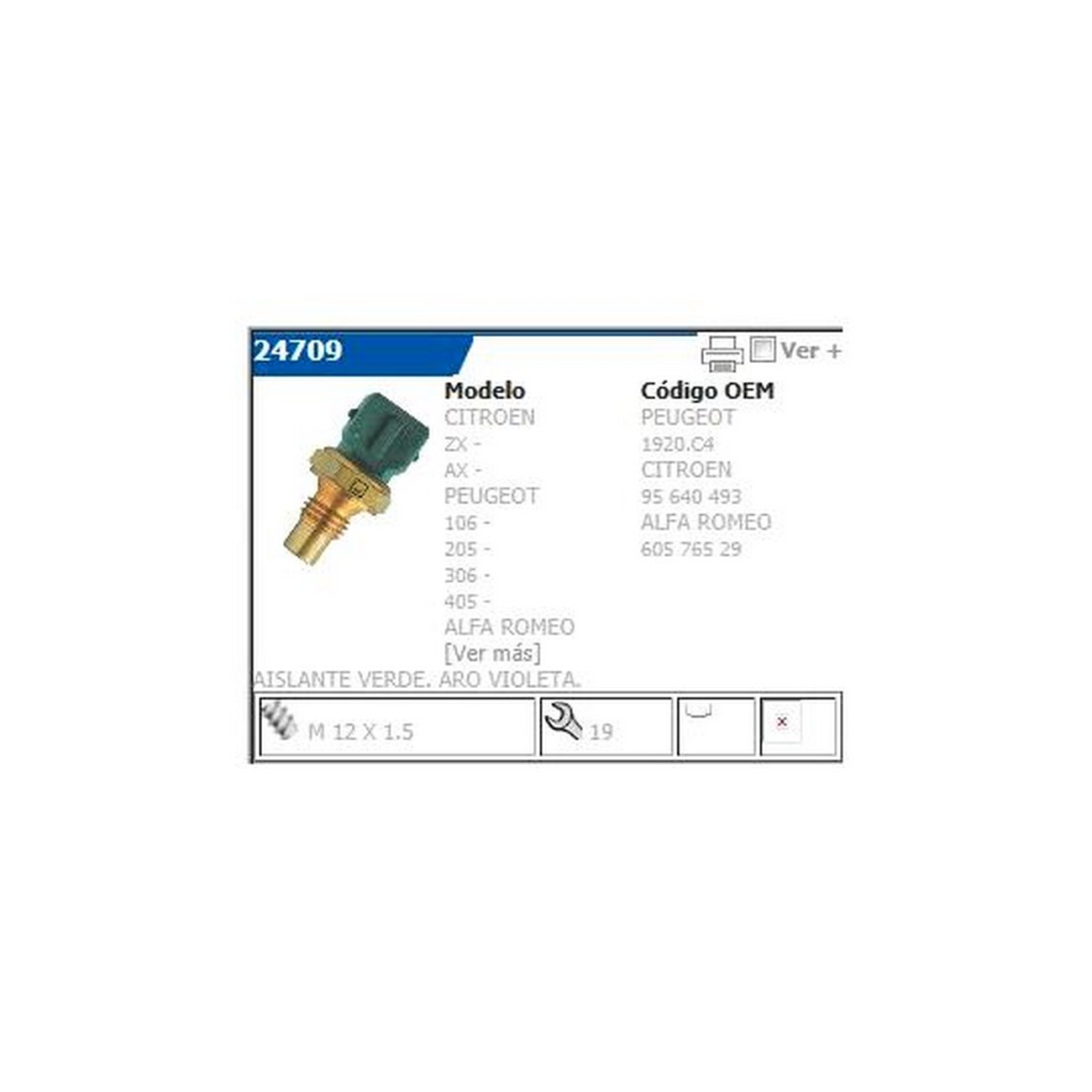 Sensor Temperatura De Agua Citroen Ax 1.4gti
