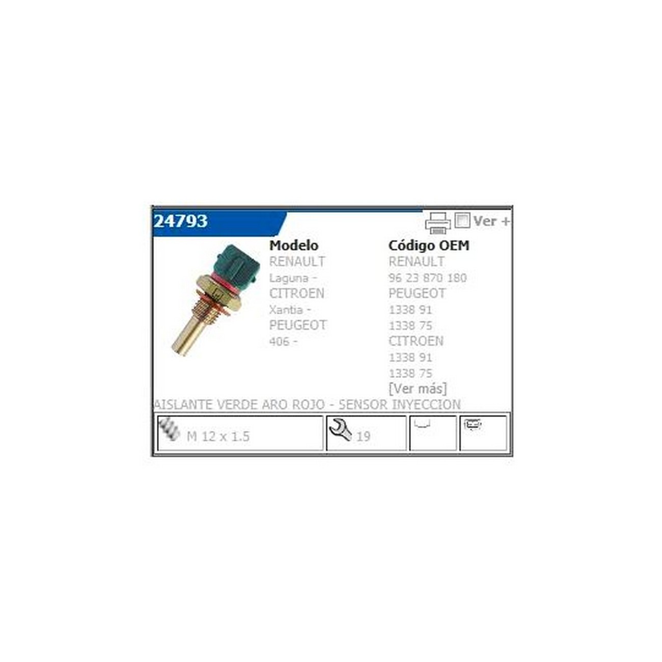 Sensor Temperatura De Agua Peugeot 406 3.0 V6 24v