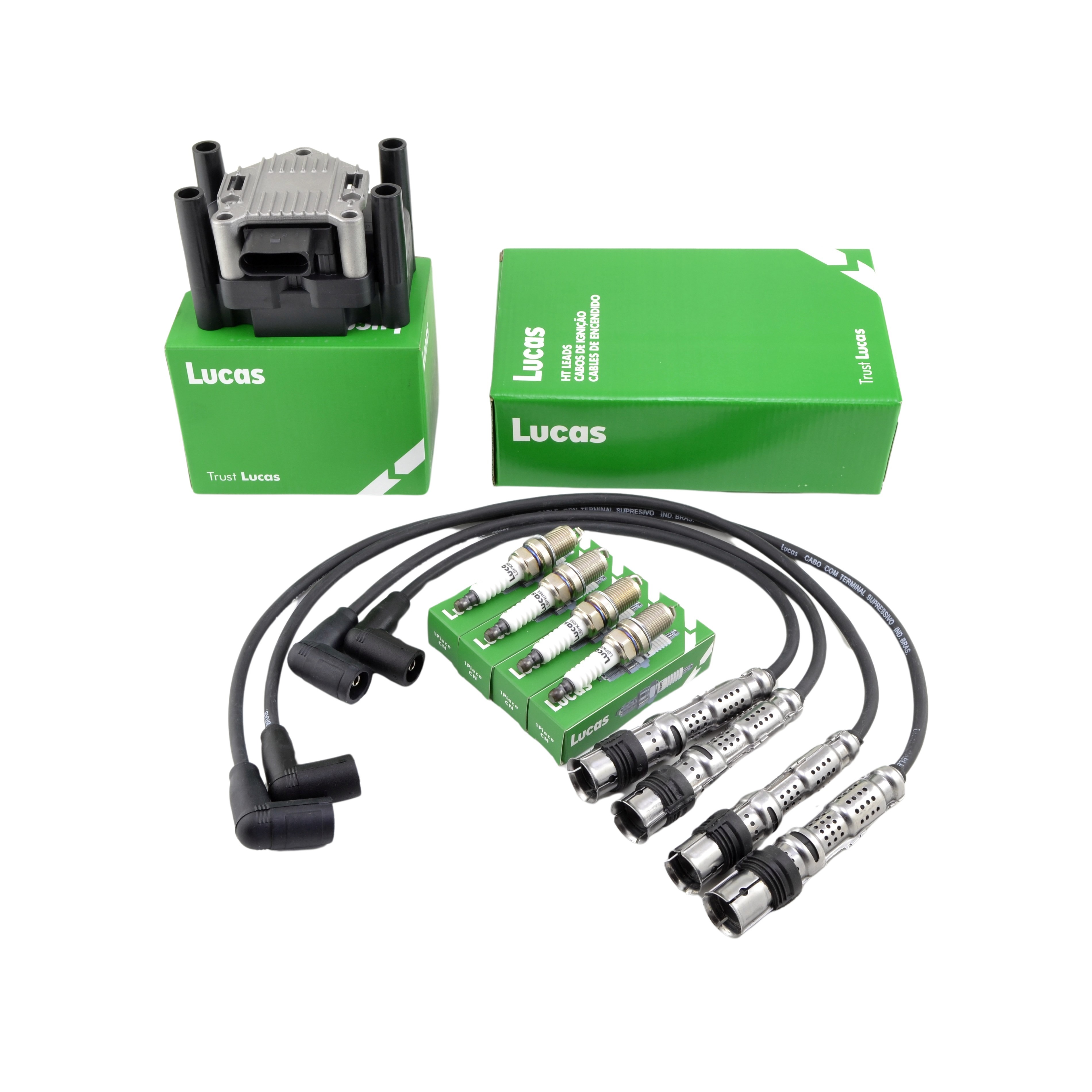 Kit Bobina Bujias Cables De Bujia Vw Gol Trend Fox Suran 1.6