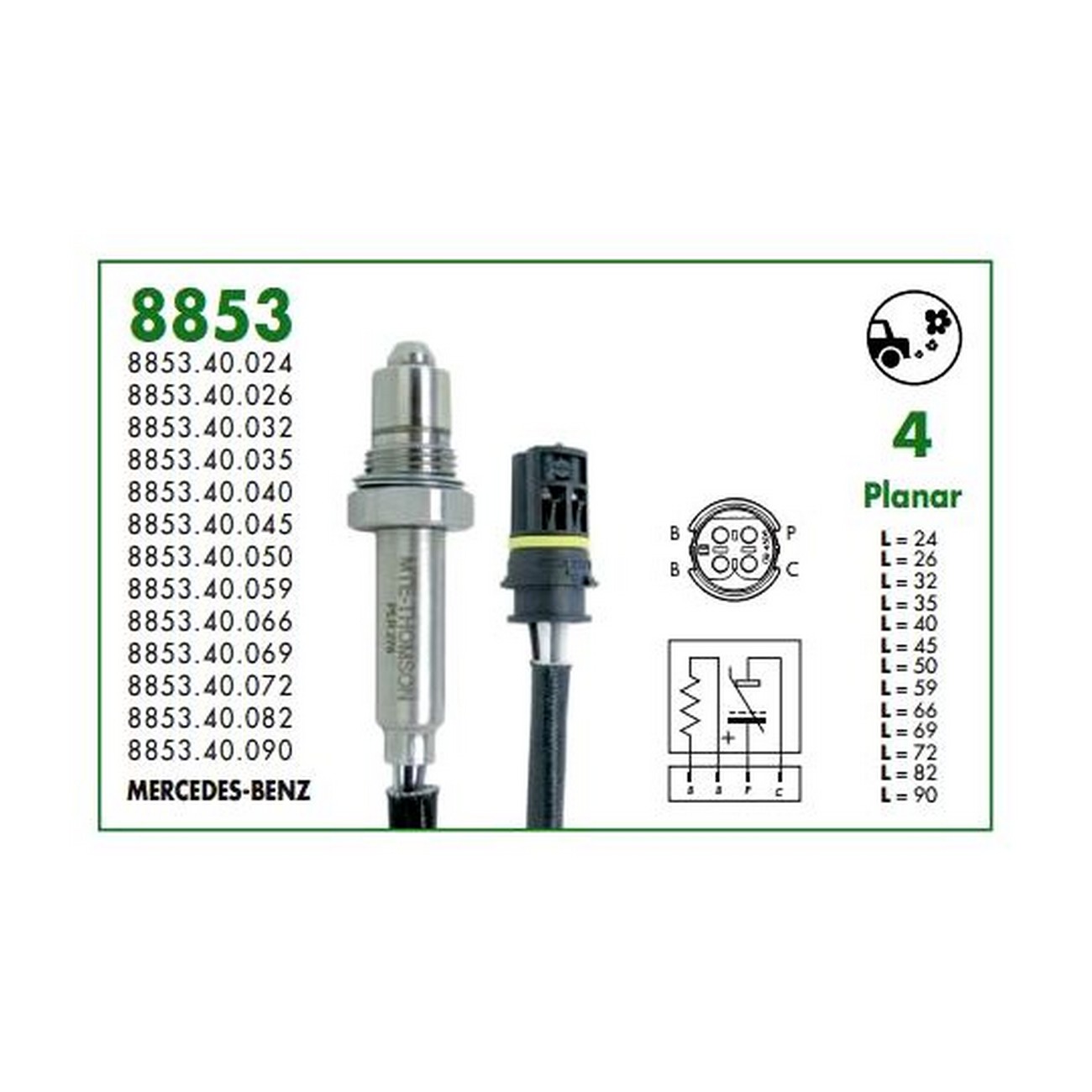 Sonda Lambda Thomson Mercedes Benz A160 A190 1.6 1.9