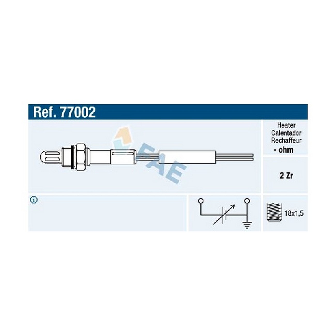 Sonda Lambda Universal Fae De 2 Cable Zirconio