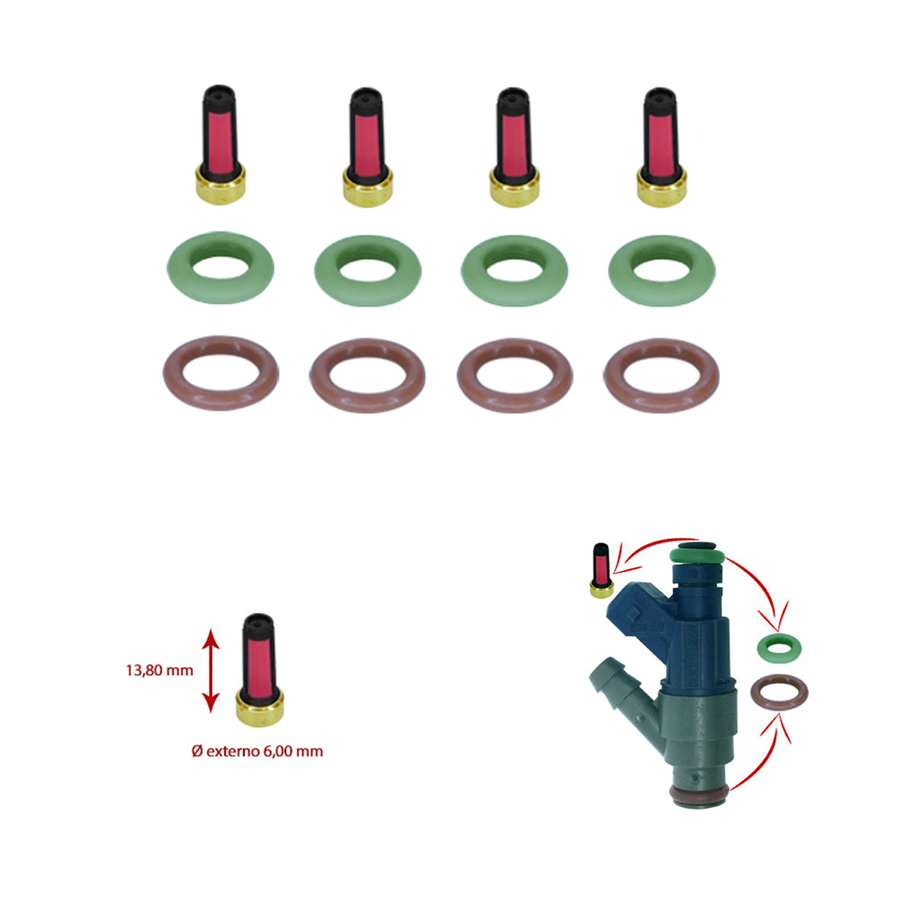Kit Oring Filtros Inyector Audi A3 Vw Golf Bora Beetle 2.0
